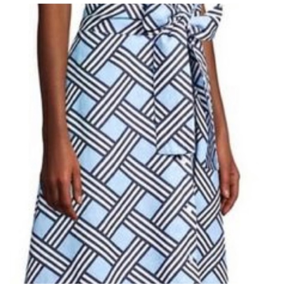 Draper James Linen Lattice Button Front Midi Dress - Picture 8 of 10
